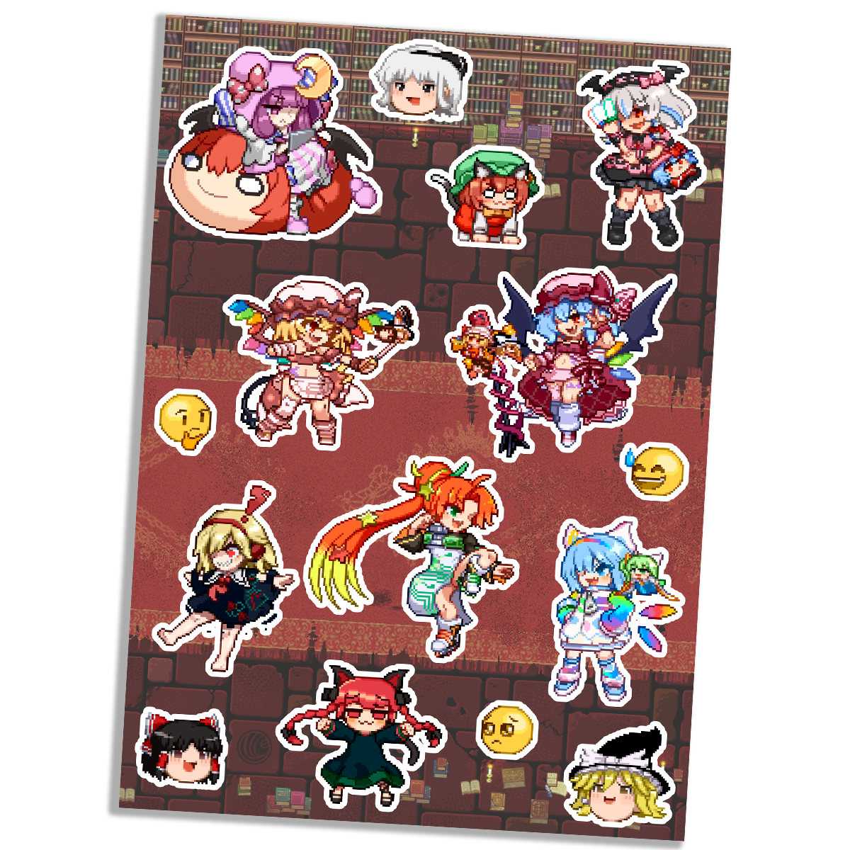ドット絵キャラクター ステッカーシート